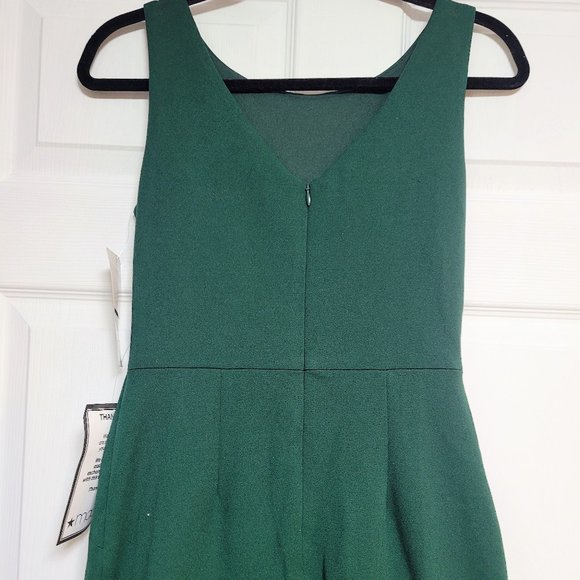 Betsy Adam Petite Cascade-Ruffle Sheath D Emerald - Picture 6 of 6